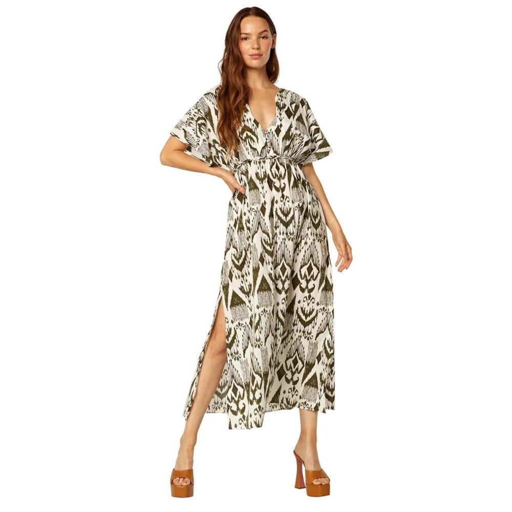 Misa Los Angeles Maryam Dress Spring Ikat Green White - Size XS - NWOT